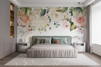 Hanging Pink Flower Watercolor Wallpaper Murals - Giffywalls
