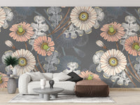 Sketch Flower Wallpapers Murals - Giffywalls