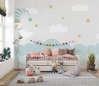 Clouds and Moon Wallpaper Murals - Giffywalls