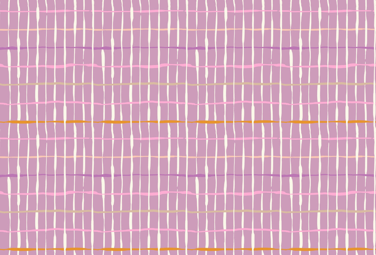 Purple Retro Hand drawn Lines Wallpaper in your room