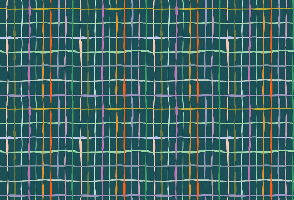 Dark Green Handdrawn Lines Wallpaper