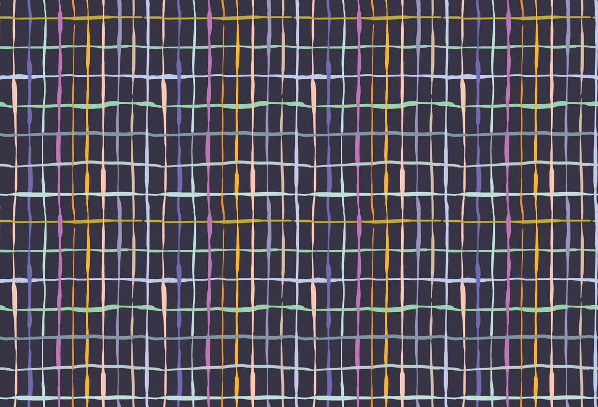 Colourful Bold Handdrawn Lines Wallpaper in your room — zoomed