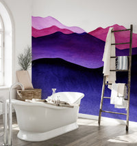 indigo color shades mountain wallpaper mural
