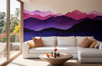 Indigo Color Shades Mountain Wallpaper Murals - Giffywalls