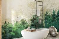 artistic forest design mural wallpaper