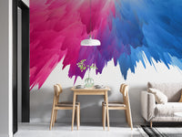Colorful splash wall mural, rainbow design