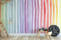 Watercolor Rainbow Striped Wallpaper Murals - Giffywalls