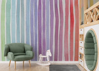 Watercolor Rainbow Striped Wallpaper Murals - Giffywalls
