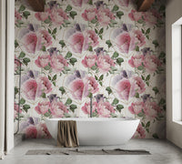 Elegant Pink Blooms Wallpaper Design