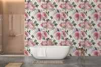 Subtle Pink Watercolor Blossoms Wallpaper