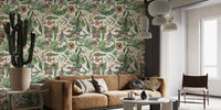 Vintage-inspired tropical wallpaper design