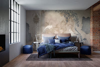 Tropical Grey Wall Decor Concrete Wallpaper - Giffywalls