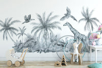 Watercolor animal wallpaper with charm