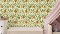 Watercolor lion wallpaper for kids' room
