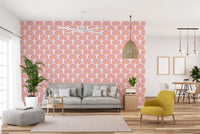 Pink rainbow-themed removable wallpaper