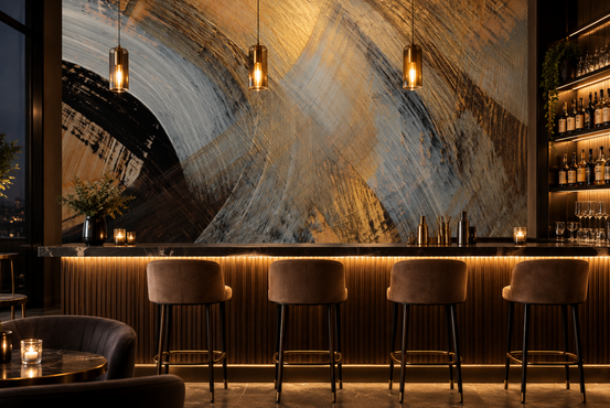 Abstract Golden Swirl Wallpaper Mural