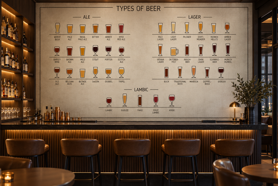 Beer Types Wall Mural