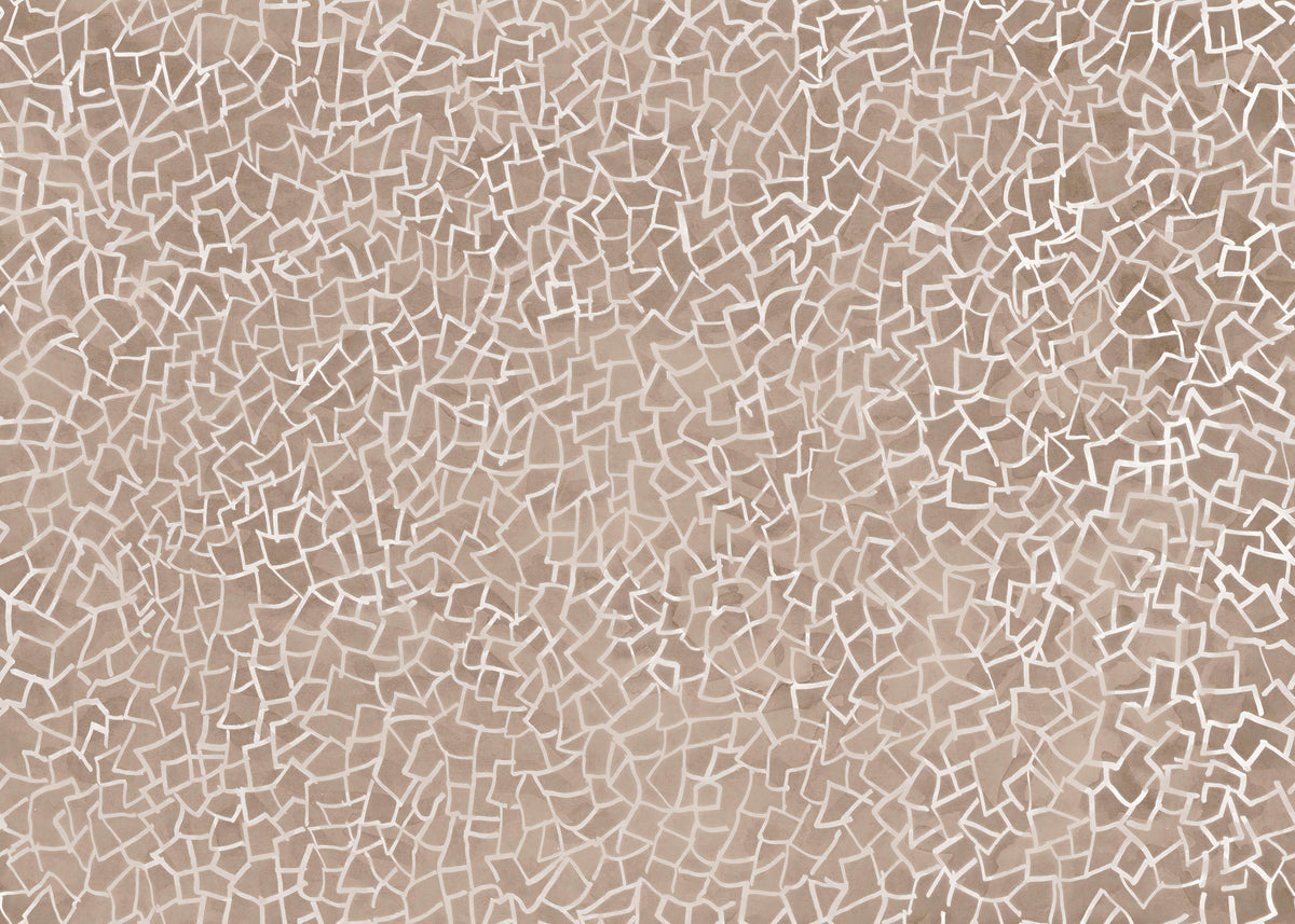 Brown Geometric Mosaic Wallpaper Mural