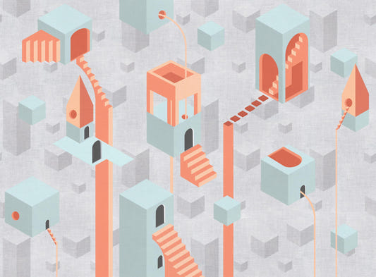 Surreal Geometric Architecture Wallpaper
