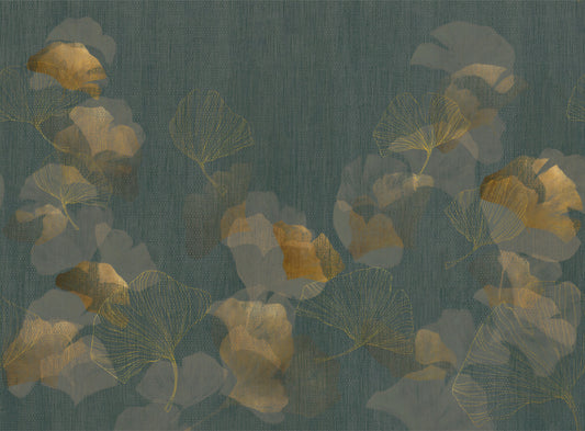 Green Textured Ginkgo Wallpaper