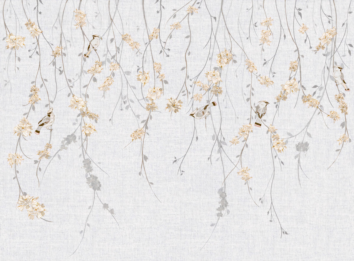 Hanging Floral Branches Wallpaper in your room
