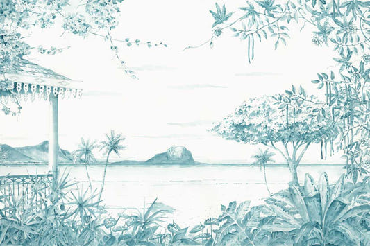 Watercolor Tropical Landscape Wall Mural