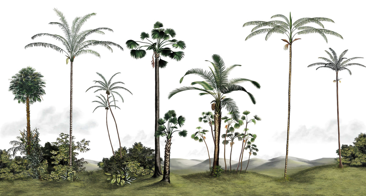 Tropical Palm Tree Landscape Mural in your room