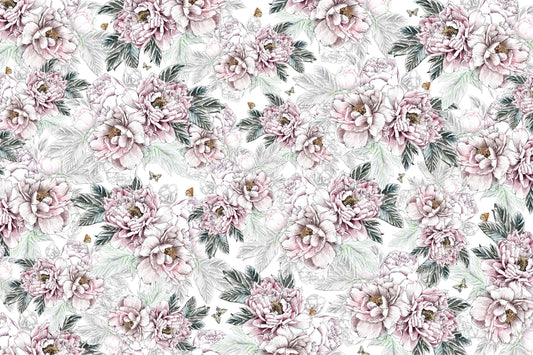 Vintage Peony Floral Wallpaper Mural