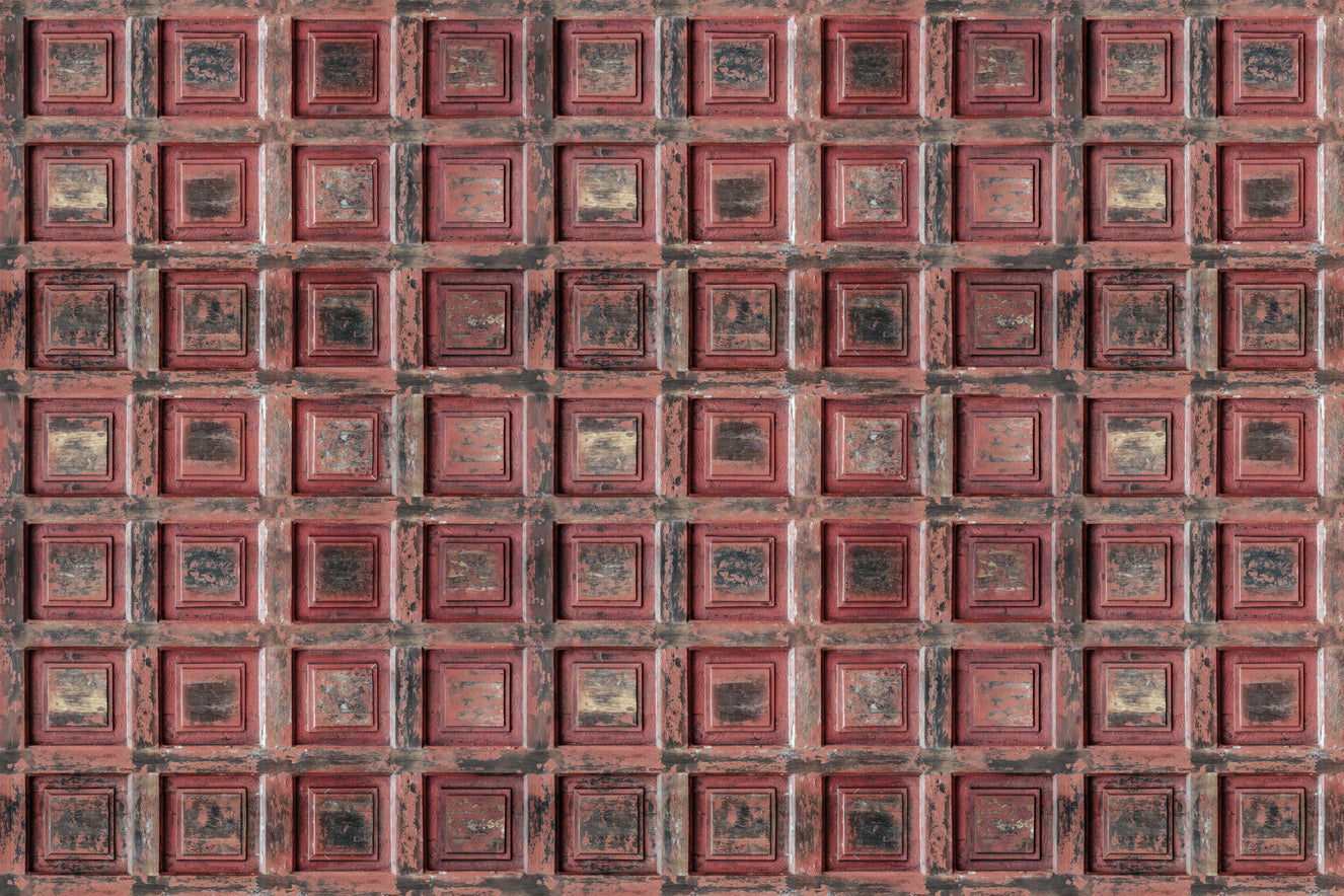 Rustic Distressed Red Wood Wallpaper