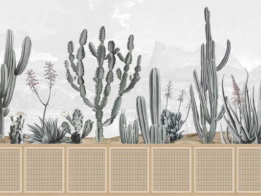 Boho Cactus Garden Wallpaper Mural