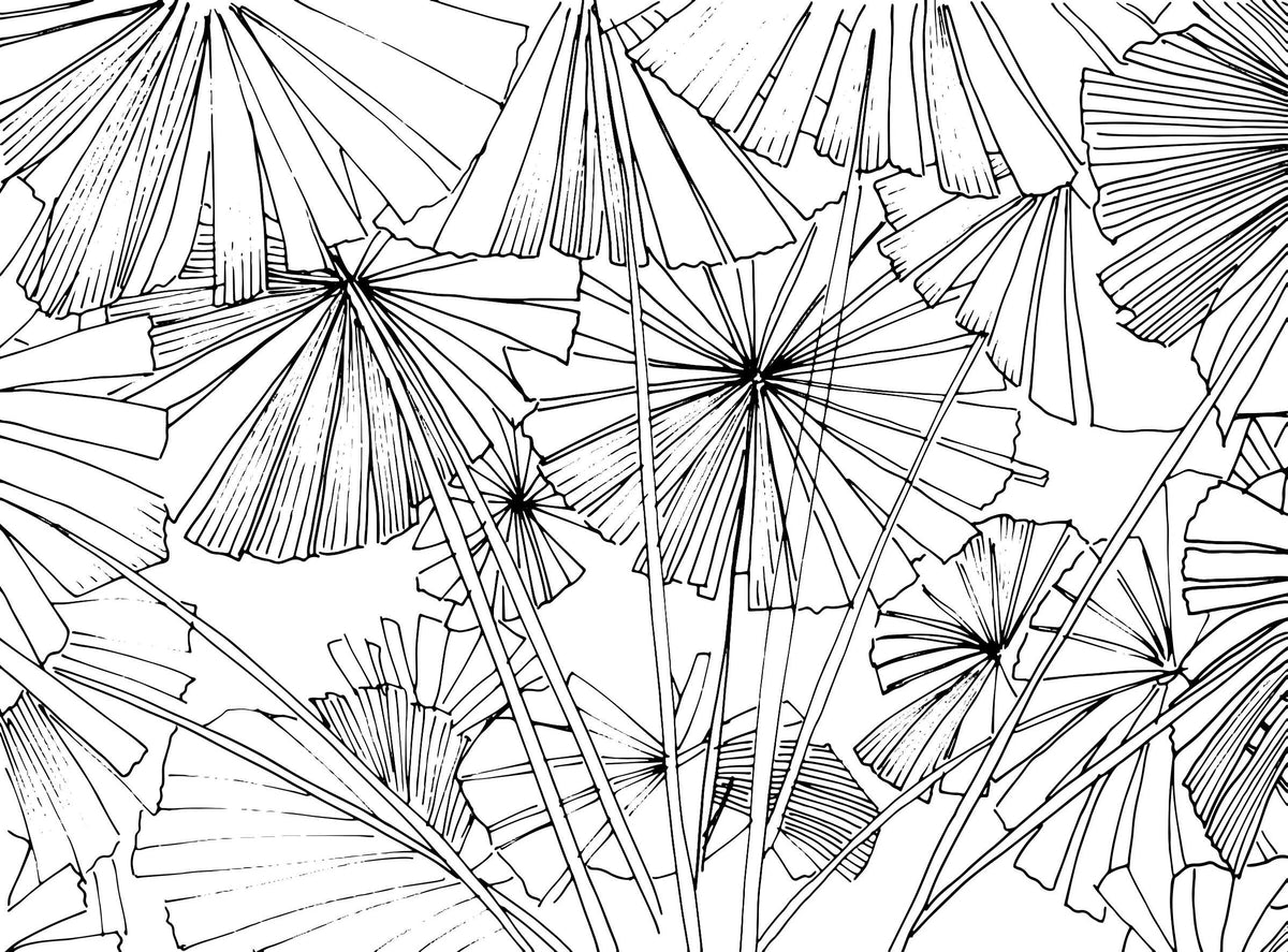 Hand-Drawn Palm Leaf Wallpaper