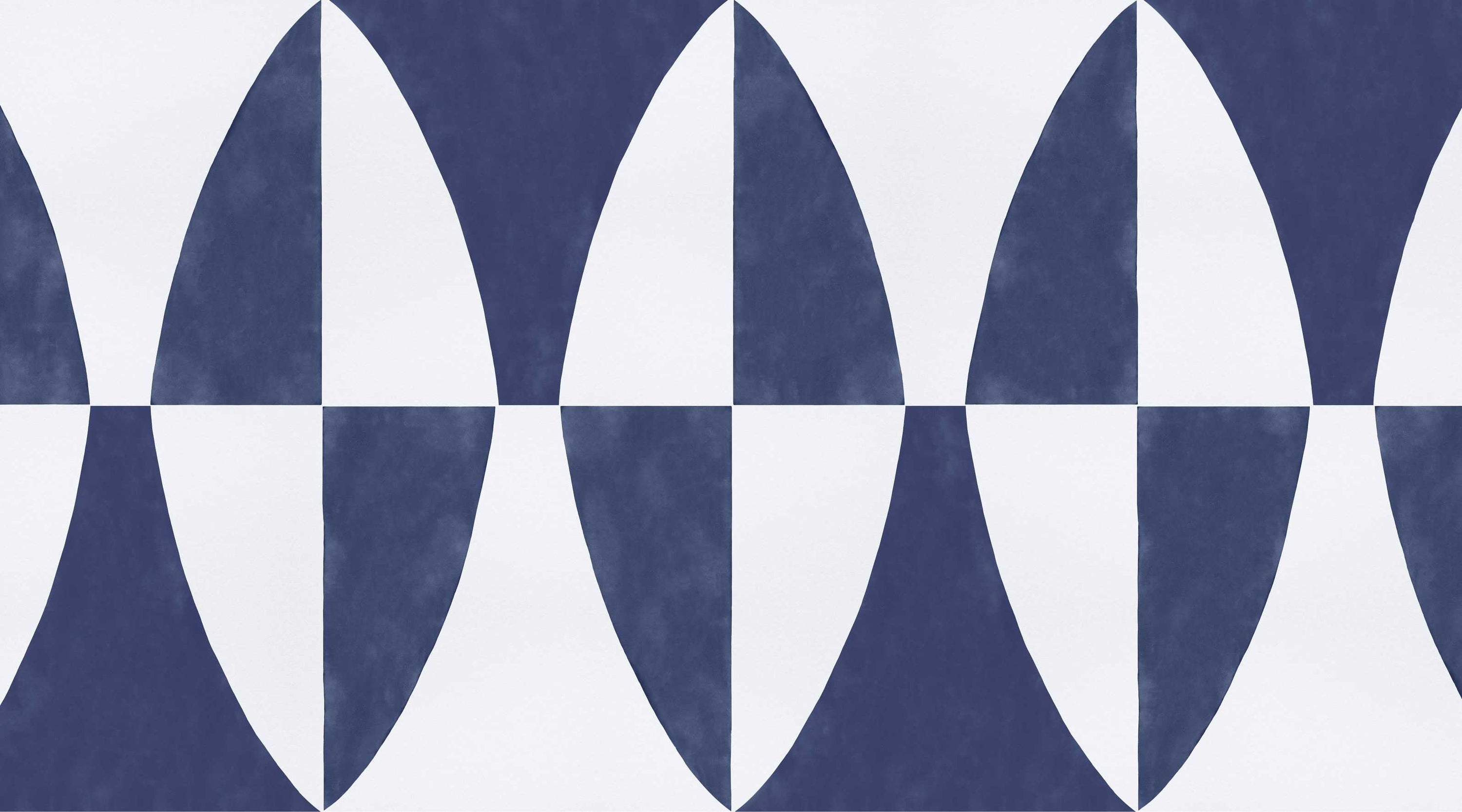 Navy Blue Geometric Pattern Wallpaper in your room — zoomed