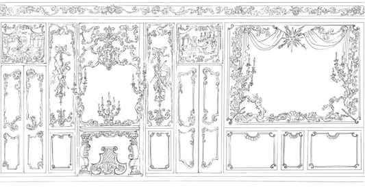 Rococo Ornate Wall Panel Design Wallpaper