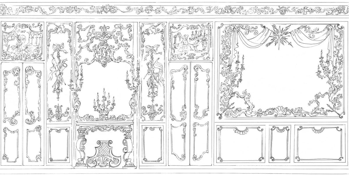 Rococo Ornate Wall Panel Design Wallpaper in your room — zoomed