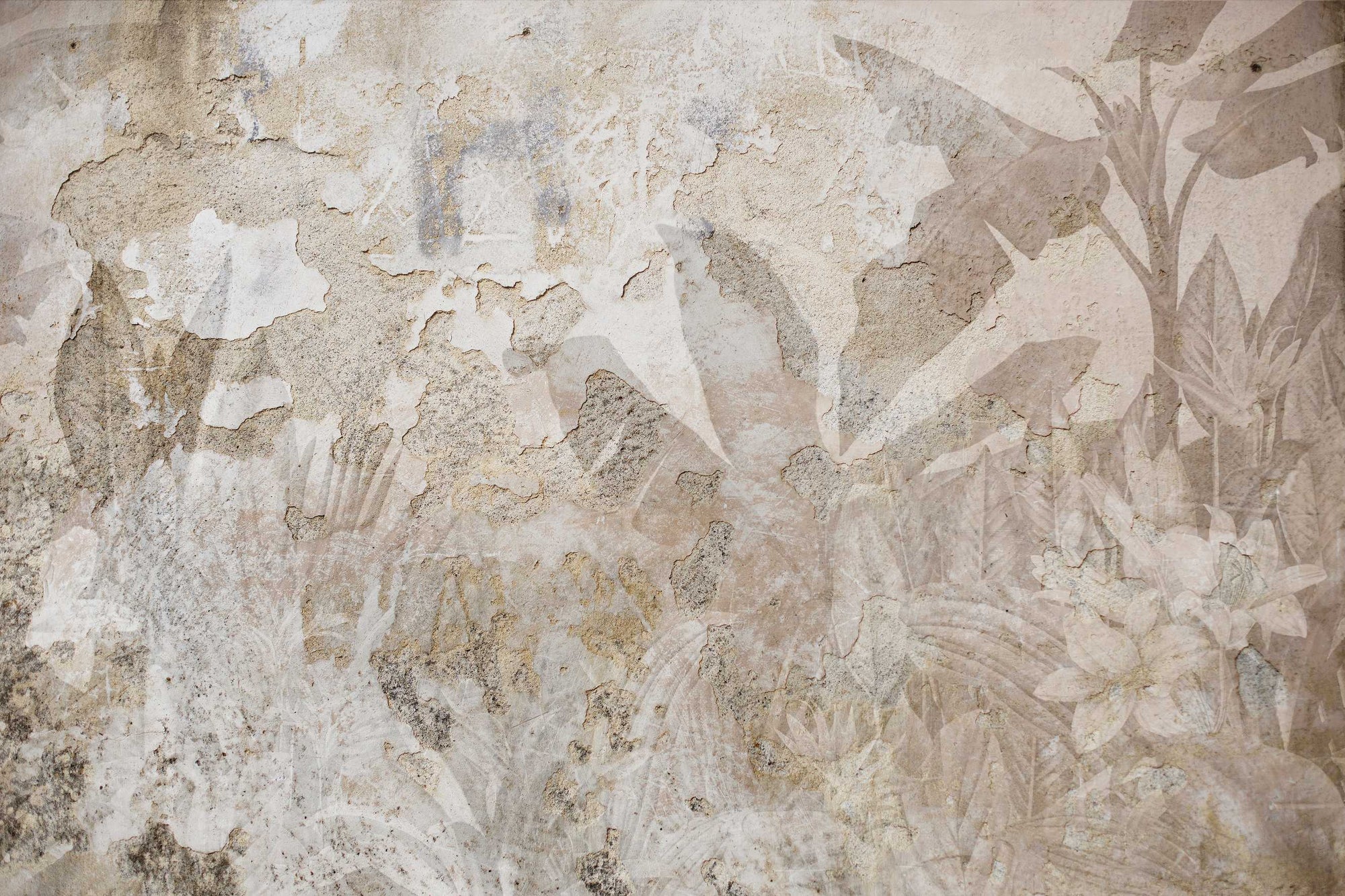 Vintage Distressed Botanical Wallpaper