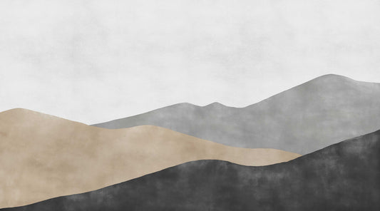Minimalist Earthy Tones Mountain Mural