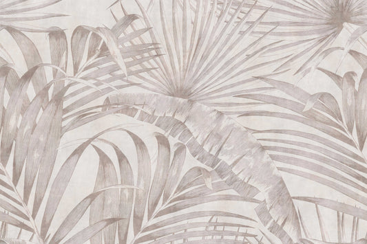 Vintage Neutral Palm Leaf Wallpaper