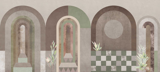 Modern Geometric Arch Wall Mural