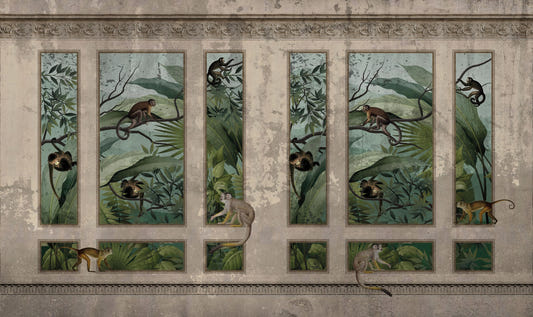 Vintage Jungle Monkey Wall Mural