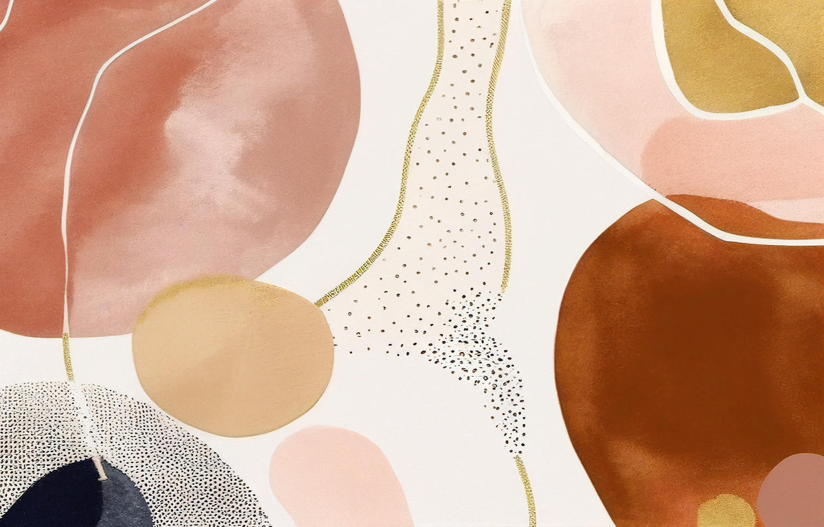 Abstract Gold and Pink Artistic Wall Mural in your room