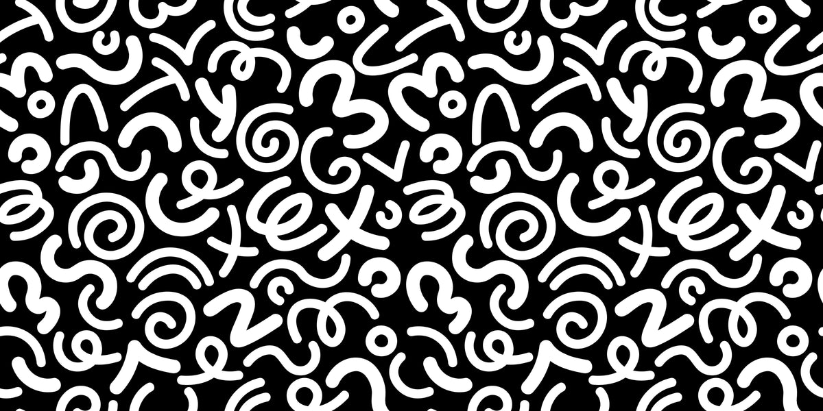 Black and White Abstract Wallpaper - Doodle Squiggle Pattern