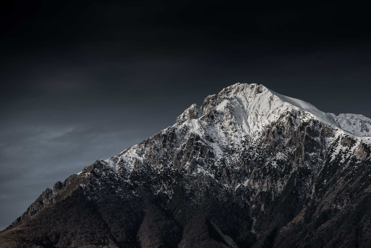 Moody Snow-Capped Mountain Mural in your room