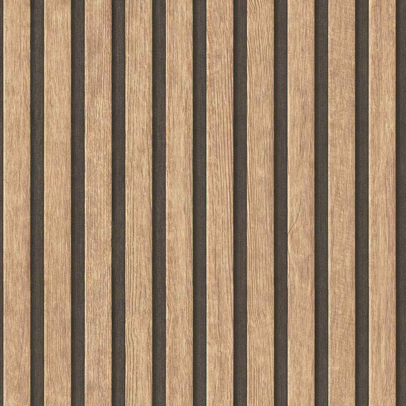 Beige Brown Wood Panel Wallpaper