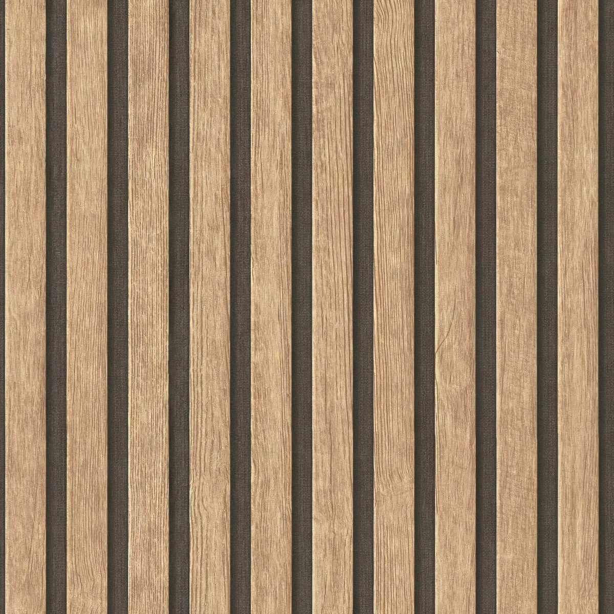 Beige Brown Wood Panel Wallpaper in your room — zoomed