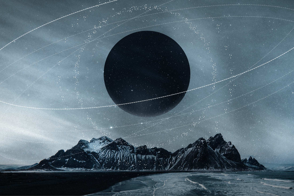Mystical Cosmic Black Hole Wallpaper in your room — zoomed