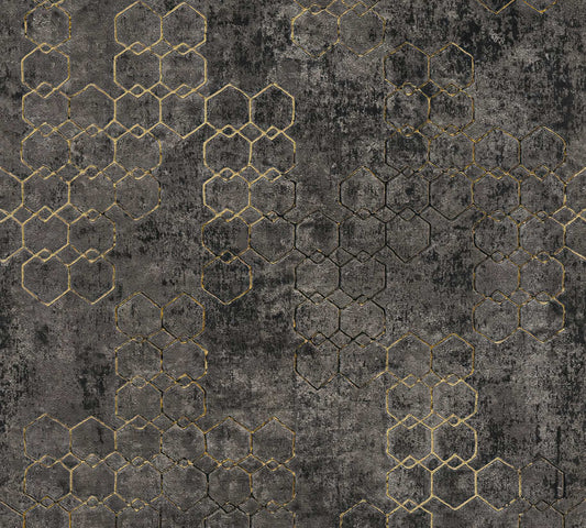 Gold Hexagon Luxury Geometric Wallpaper