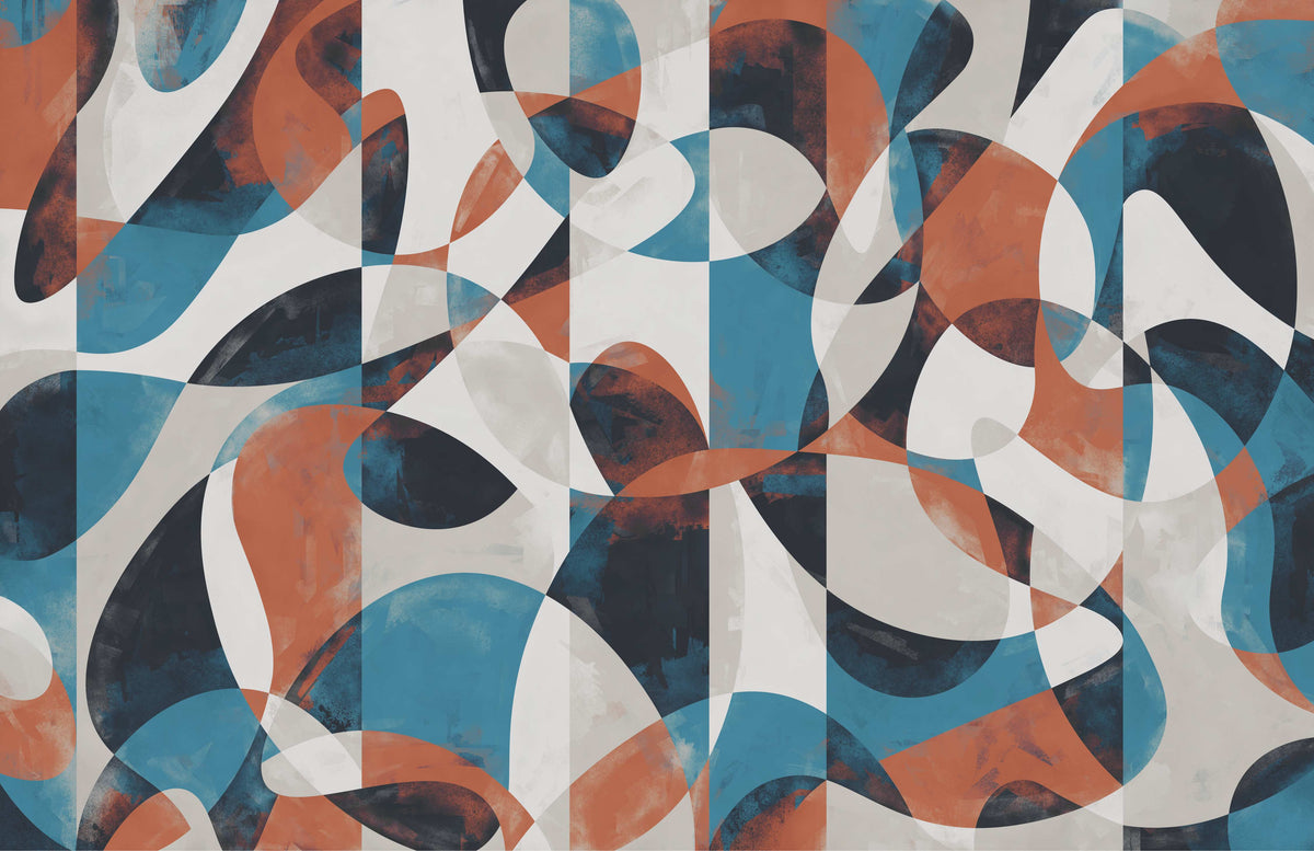 Modern Abstract Geometric Wallpaper Mural in your room — zoomed