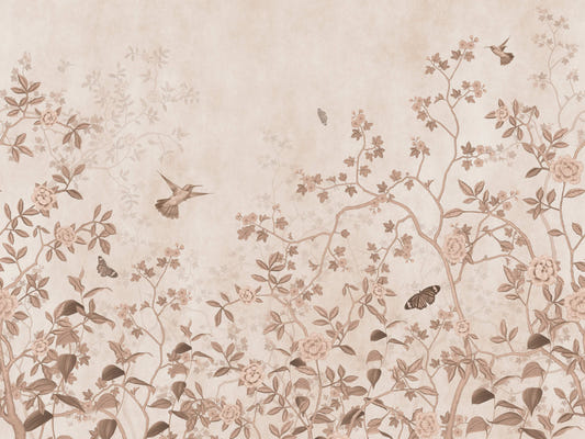 Vintage Chinoiserie Floral Wall Mural