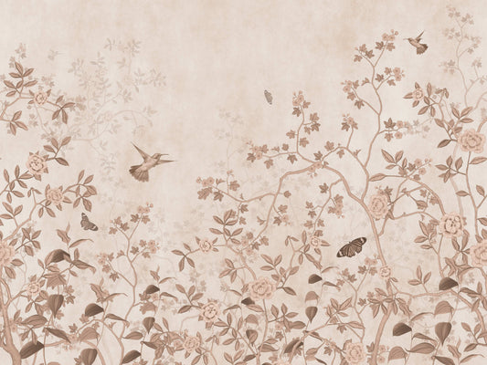 Vintage Chinoiserie Floral Wall Mural