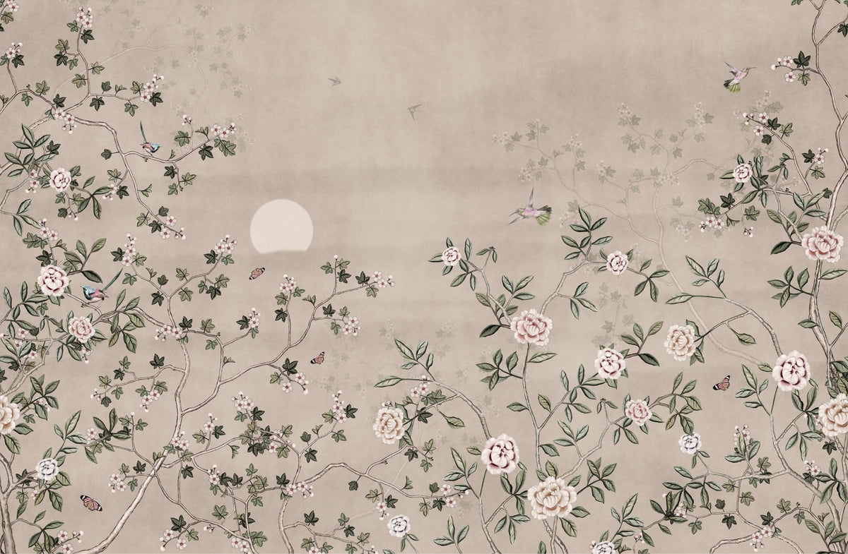 Chinoiserie Floral Botanical Wall Mural